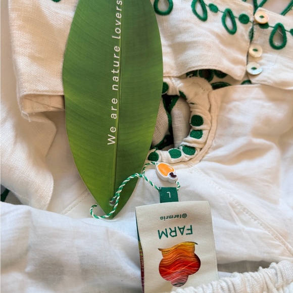 FARM Rio Off-White Flower Richelieu Linen Midi - Picture 4 of 6